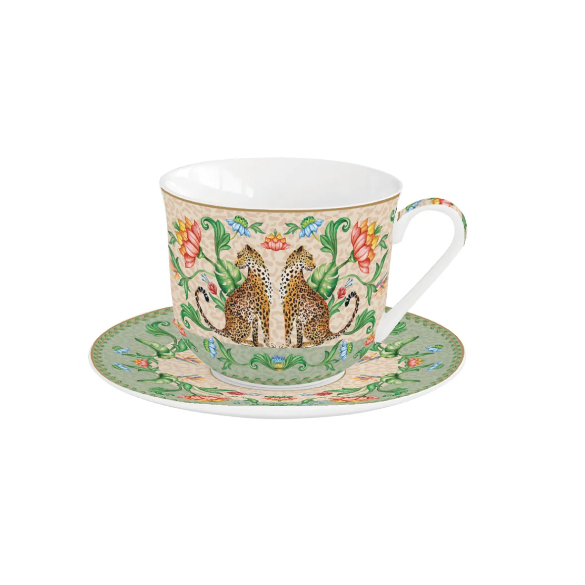 Easy Life Tasse de petit déjeuner avec assiette JUNGLE VIBES> Petit Dejeuner|Jungle Vibes