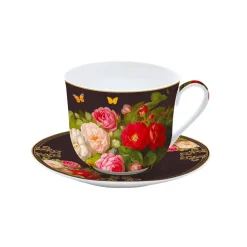 Easy Life Tasse de petit déjeuner avec soucoupe VICTORIAN GARDEN> Nature|Petit Dejeuner