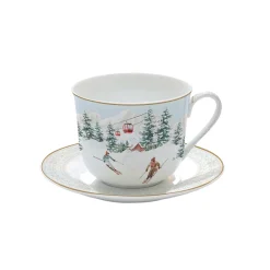 Easy Life Tasse de petit déjeuner avec soucoupe CHALET> Noël|Petit Dejeuner