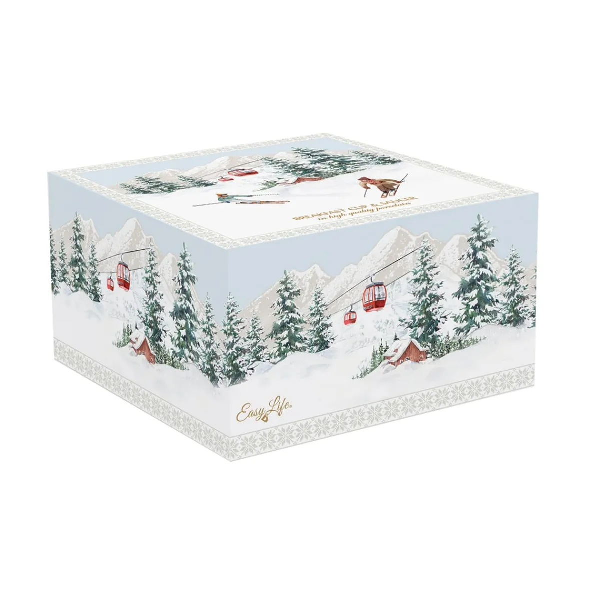 Easy Life Tasse de petit déjeuner avec soucoupe CHALET> Noël|Petit Dejeuner