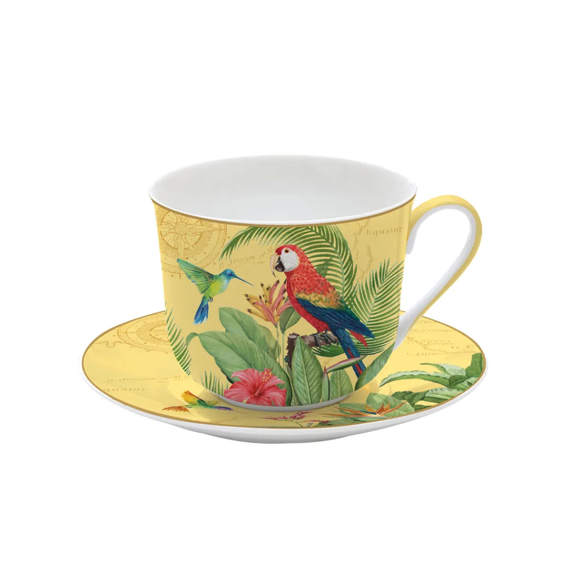 Easy Life Tasse de petit déjeuner avec assiette EXOTIC PARADISE> Petit Dejeuner|Exotic Paradise