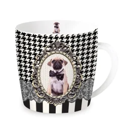 Easy Life Tasse en porcelaine dans une boîte en fer-blanc BAROCCO DOGS VersA> Petit Dejeuner