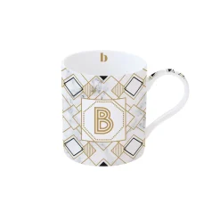 Easy Life Tasse en porcelaine de 350 ml MONOGRAM B> Tasse En Cadeau|Petit Dejeuner