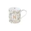 Easy Life Tasse en porcelaine de 350 ml MONOGRAM N> Tasse En Cadeau|Petit Dejeuner