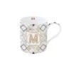 Easy Life Tasse en porcelaine de 350 ml MONOGRAM M> Tasse En Cadeau|Petit Dejeuner
