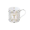 Easy Life Tasse en porcelaine de 350 ml MONOGRAM T> Tasse En Cadeau|Petit Dejeuner