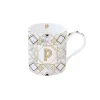 Easy Life Tasse en porcelaine de 350 ml MONOGRAM P> Tasse En Cadeau|Petit Dejeuner