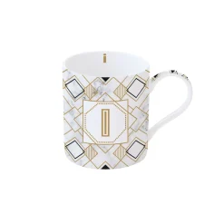 Easy Life Tasse en porcelaine de 350 ml MONOGRAM I> Tasse En Cadeau|Petit Dejeuner