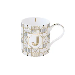 Easy Life Tasse en porcelaine de 350 ml MONOGRAM J> Tasse En Cadeau|Petit Dejeuner