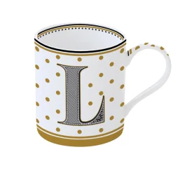 Easy Life Tasse individuelle 350 ml en porcelaine dans une boîte A LETTER FOR YOU «L»> Tasse En Cadeau|Petit Dejeuner