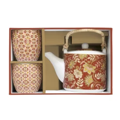 Easy Life Théière avec infuseur en métal et 2 tasses en porcelaine 600 ml + 160 ml FLEURS DES RÊVES><noscript><img width=